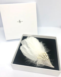 MABEL Feather Barrette - SOLD